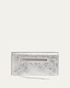 Balenciaga Le City Metallic Leather Wallet In 8122 Silver