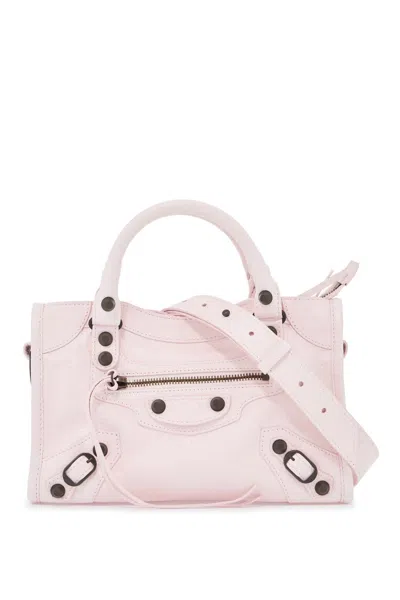 Balenciaga Mini Le City Arena Lamb Bag In Pink