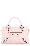 Balenciaga Mini Leather Shoulder Bag With Metal Studs In Pink