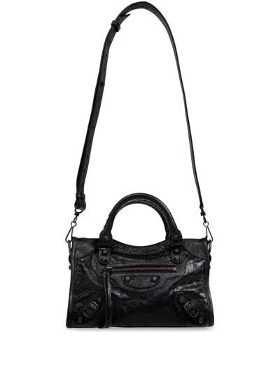 Balenciaga Le City Mini Leather Handbag In Orange