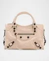 Balenciaga Le City Mini Leather Top-handle Bag In Neutral