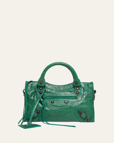 Balenciaga Le City Mini Leather Top-handle Bag In 3616 Emerald