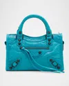 Balenciaga Le City Mini Leather Top-handle Bag In 4812 Turquoise