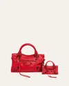 Balenciaga Le City Mini Leather Top-handle Bag In 6506 Vermillon Red