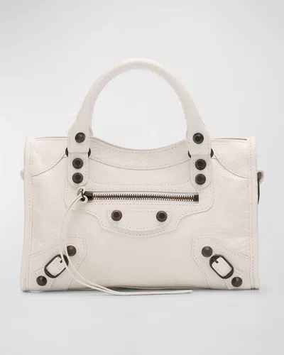 Balenciaga Le City Mini Leather Top-handle Bag In Neutral