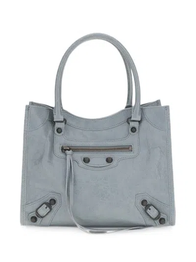 Balenciaga Le City Mini Leather Tote In Blue