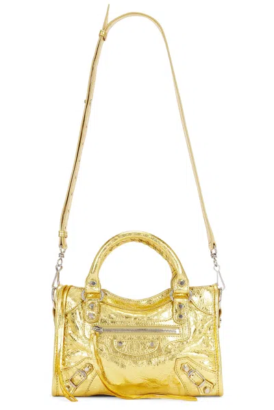 Balenciaga Le City Mini Metallized Bag In Gold