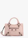 Balenciaga Mini Leather Shoulder Bag With Metal Studs In Pink