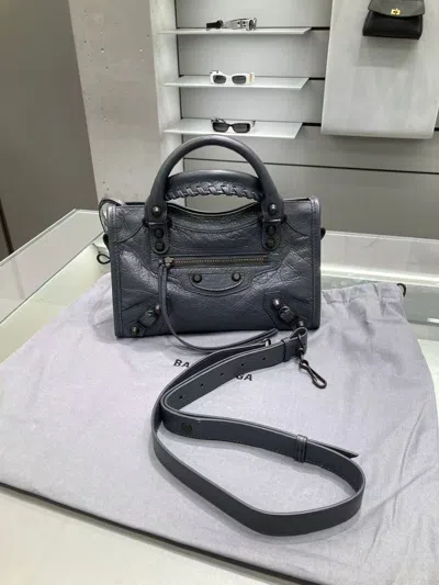 Balenciaga Women's Le City Mini Bag In Volcanic Rock In Black