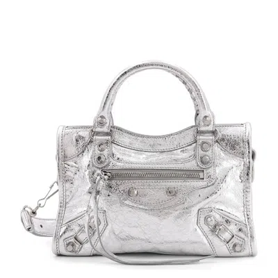 Balenciaga Le City Mini Shoulder Bag In Silver