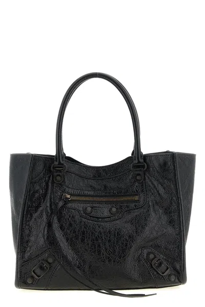 Balenciaga Black Le City Mini Tote In Pattern