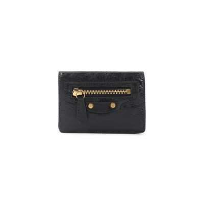 Balenciaga Black Lamb Leather Le City Mini Wallet