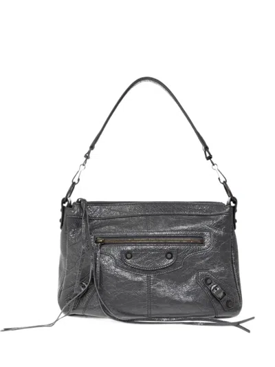Balenciaga Le City Moto Bag Small In Volcanic Rock In Gray