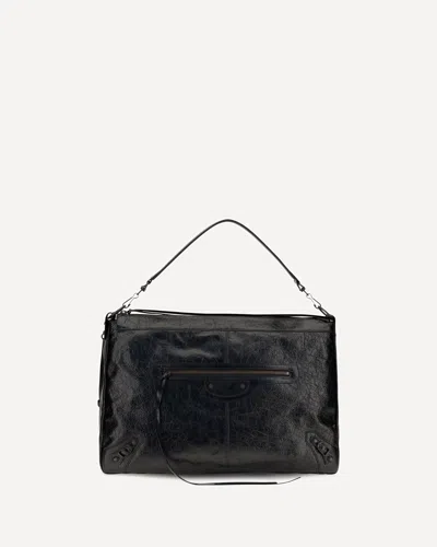 Balenciaga Le City Moto Large Shoulder Bag In Black
