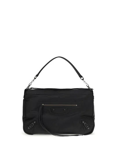 Balenciaga Le City Moto Medium Shoulder Bag In Black