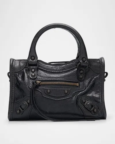 Balenciaga Le City Nano Leather Tote Bag In Black