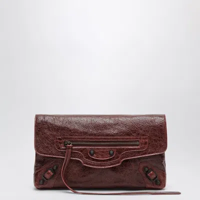 Balenciaga Le City Pouch In Merlot Leather In Burgundy
