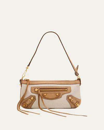 Balenciaga Le City Pouch On Strap In Natural