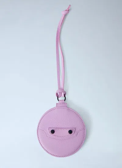 Balenciaga Women Le City Round Mirror Charm In Pink