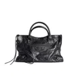 Balenciaga Le City Bag Medium In Metallised Arena Lambskin In Gray