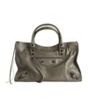 Balenciaga City Medium Leather Handbag In Green