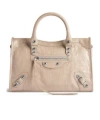Balenciaga City Small Leather Handbag In Nude