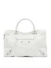 Balenciaga Medium Handbag With Detachable Strap And Studded Accents In White