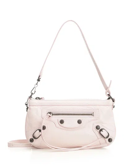 Balenciaga Le City Shoulder Bags Rose In White