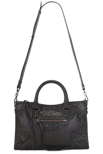 Balenciaga Small Leather Le City Top-handle Bag In Espresso