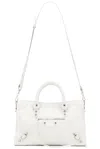 Balenciaga Le City Small Leather Shoulder Bag In White