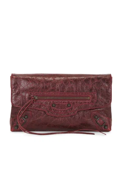 Balenciaga Le City Small Clutch In Merlot