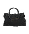 Balenciaga Le City Small Denim Bag In Black
