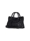 Balenciaga Women Le City Medium Leather Shoulder Bag In Black