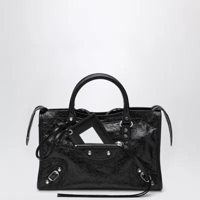 Balenciaga Le City Small Lambskin Leather Bag In Black