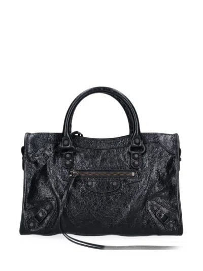 Balenciaga Le City Small Leather Handbag In Black