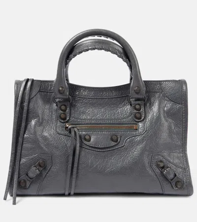 Balenciaga Le City Small Leather Shoulder Bag In Black