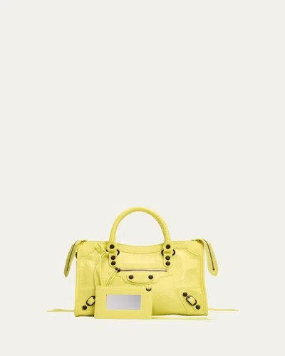 Balenciaga Le City Small Leather Top-handle Bag In Lemon