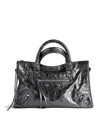 Balenciaga Le City Small Metallic Women`s Bag In Steel Grey In Grey