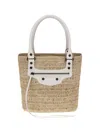 Balenciaga Le City Small Straw Shoulder Bag