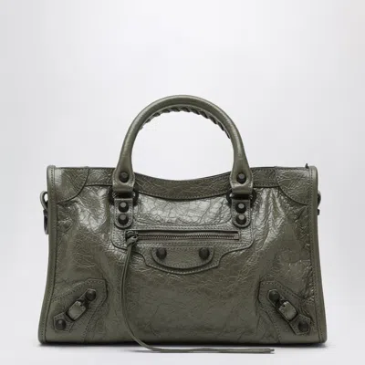 Balenciaga Le City Small Tote Bag In Military Green