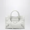 Balenciaga Small Le City Leather Tote Bag In White