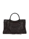 Balenciaga Le City Stud-embellished Leather Tote Bag In Brown