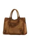 Balenciaga Le City Suede Tote Bag In Brown