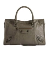 Balenciaga Small Lambskin Le City Top-handle Bag In Brown