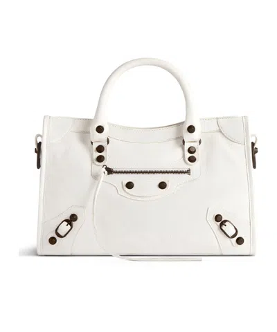 Balenciaga Le City Top Handle Bag In White