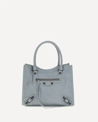 Balenciaga Le City Mini Stud-details Tote Bag In Blue