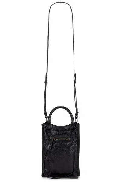 Balenciaga Le City Tote Phone Holder In Black