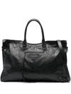 Balenciaga Men's City Travel Leather Tote Bag In Black