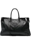 Balenciaga Men's City Travel Leather Tote Bag In Black