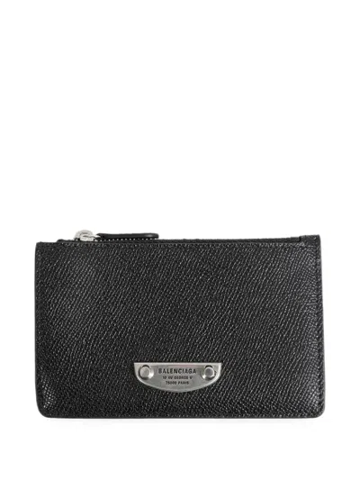 Balenciaga Le City Uptown Mini Coin Purse In Calfskin In Black